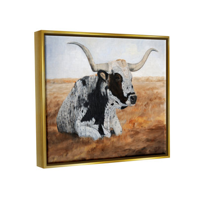 Art mural sur toile flottant, "Longhorn" par Kathy Winkler