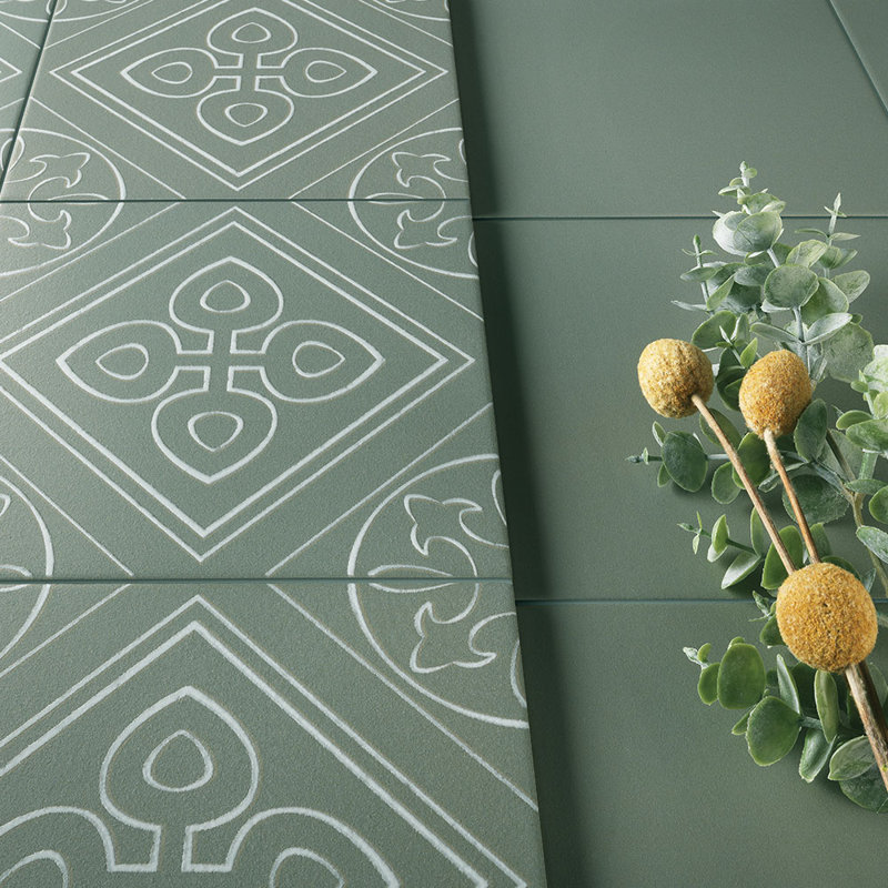 Carreau de porcelaine Helix 8X8, Vert