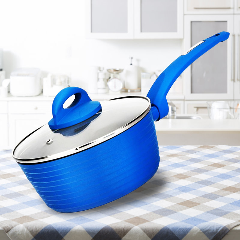 NutriChef 1,5 pte Casserole antiadhésive en aluminium avec couvercle