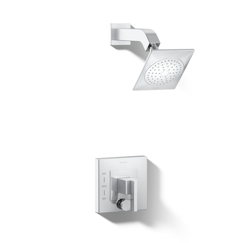 Garniture de douche avec inverseur Loure Rite-Temp, Chrome poli, Volute