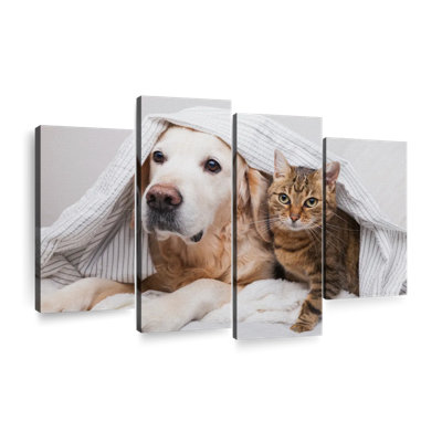 " Cozy Dog And Cat " 4 - Pieces