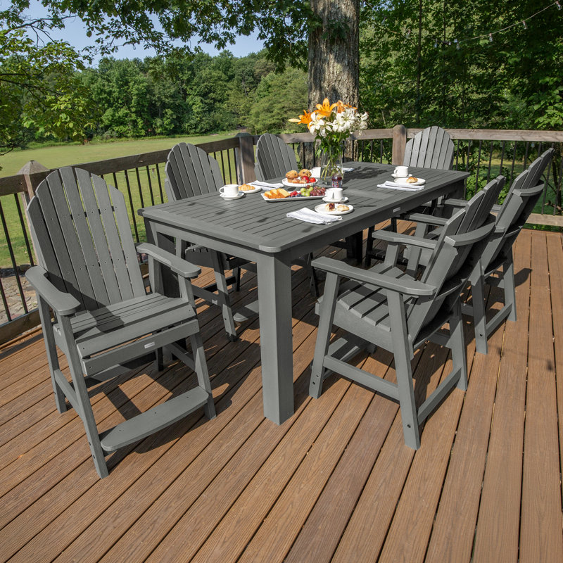 Ensemble repas 7 pièces Macias, Teck côtier, H 36 po x l 42 po x L 84 po 