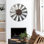 Horloge murale en métal patiné 24 pouces, grande horloge murale décorative de style campagnard surdimensionné