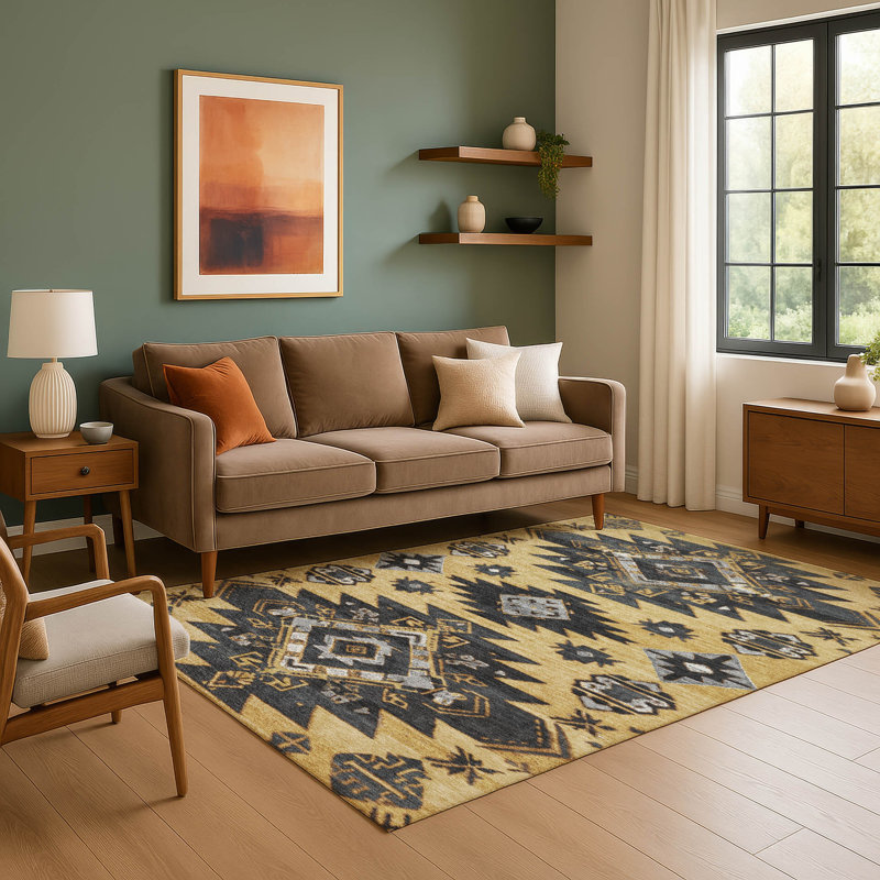 Premium Machine Washable Mayfield AMF1945 Tribal Rug, Rectangle 2'6" x 3'10"