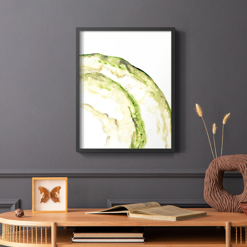 Reproduction encadrée Lichen Halo VI - bois massif, Noir, H 10 po x l 8 po