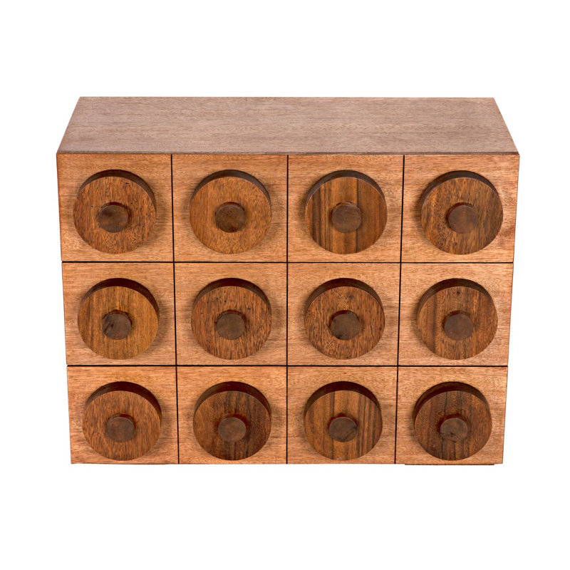 3 - Drawer Solid Wood Dresser, Dark Walnut