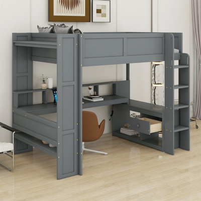 Jennea Kids Loft Bed with Drawers by Harriet Bee