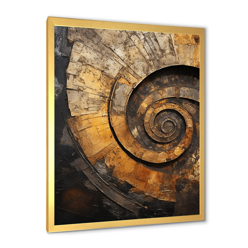 Prado - abstrait spirales sur toile_106212, H 32 po x l 24 po x P 1 po, Impression dorée sur toile encadrée