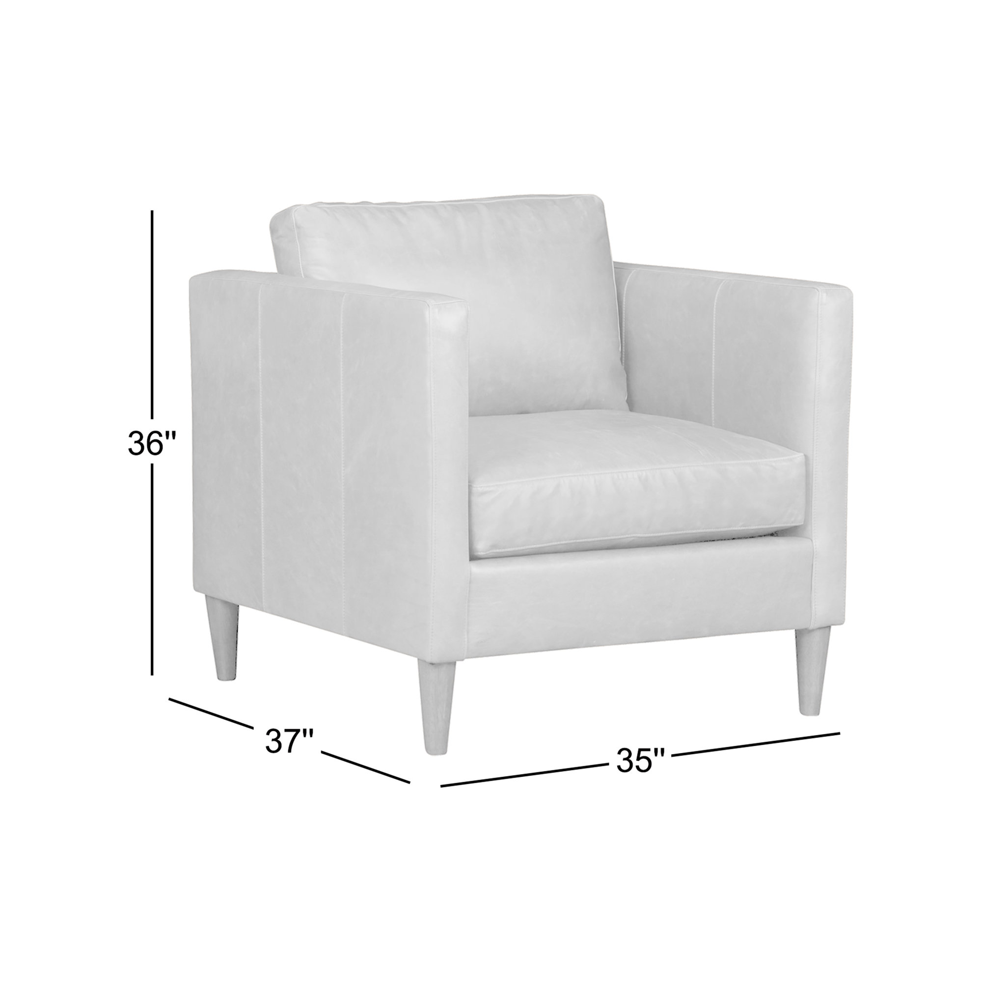 Clifford Genuine Leather Custom Armchair, Cordoba Camel Top Grain Leather