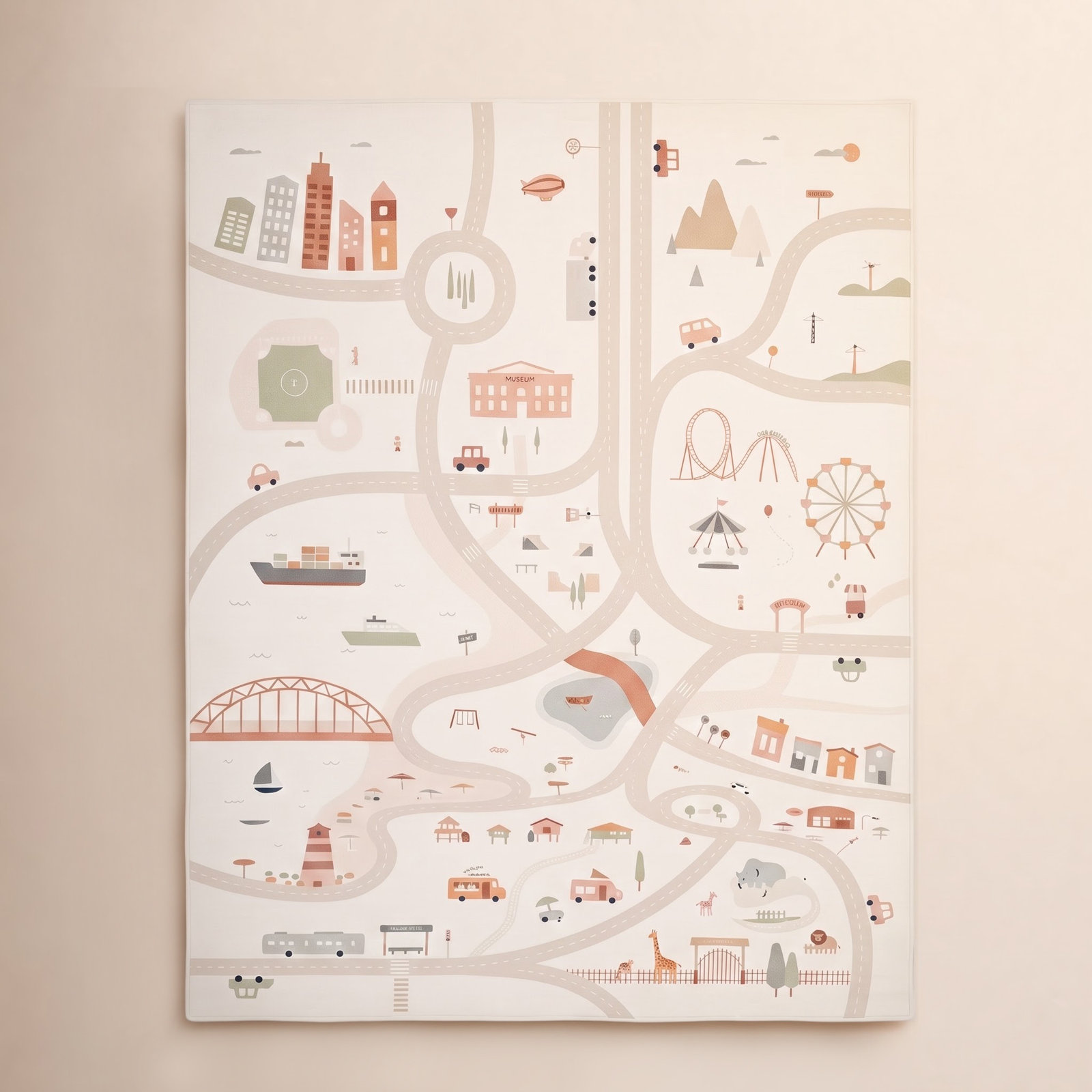 Leather Playmat, 1.5" H x 30" L x 16" W