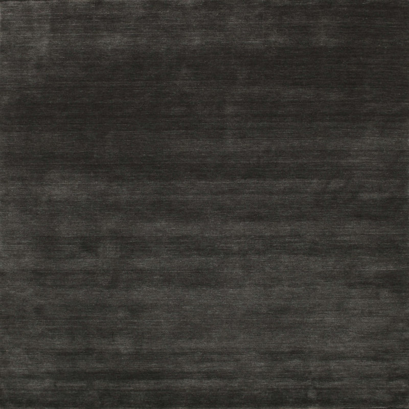Tapis décoratif noir contemporain, Carré 7 pi