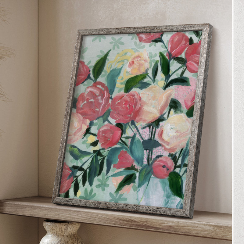 «Painted Posies II», reproduction encadrée - bois massif, H 30 po x l 24 po