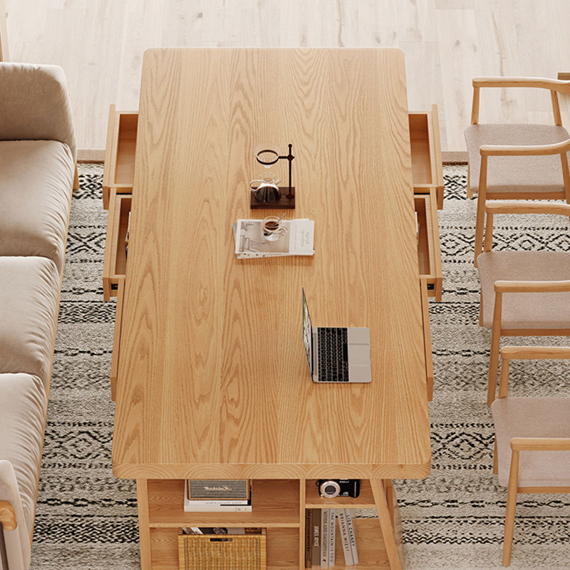 Bureaux rectangulaires en bois massif 70,87 "Burlywood, H 29,53 po x l 86,61 po x P 35,43 po