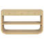 Console moderne courbée avec 3 tiroirs à fermeture en douceur et 2 tablettes ouvertes, base en bois massif, table de vestibule pour vestibule de salon, naturel-309120891