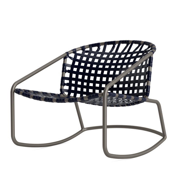 Kantan Outdoor Lounge Chair, Mica/Marine Vinyl Lace