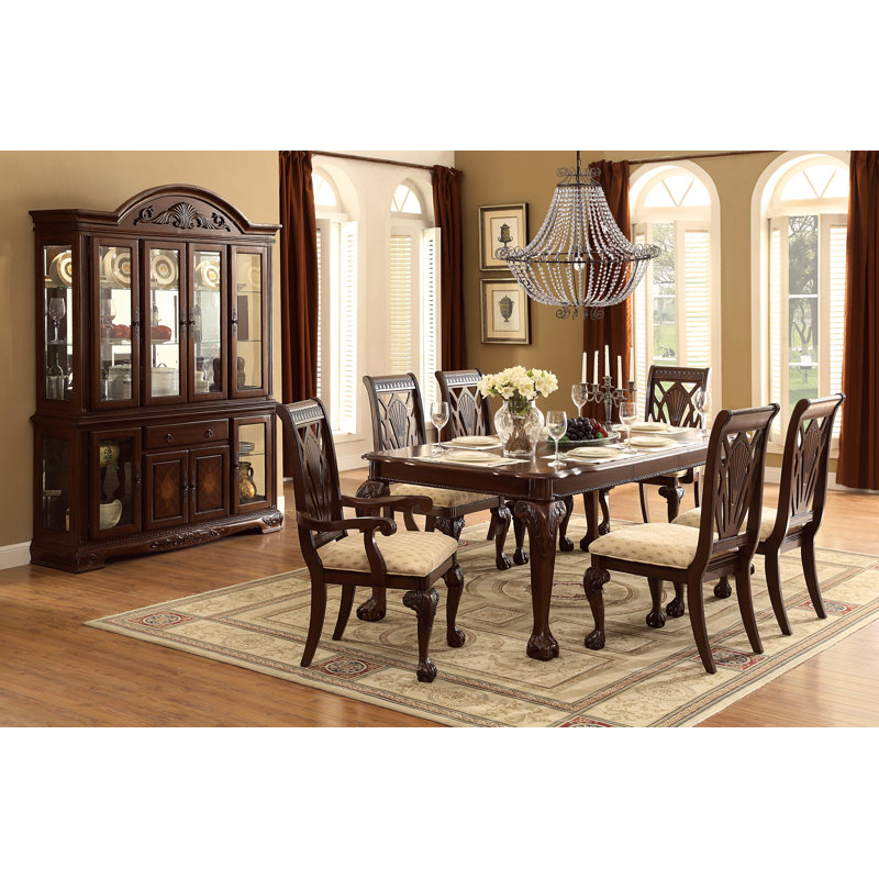 Traditional Dark Brown Lighted China Cabinet with Drawer
