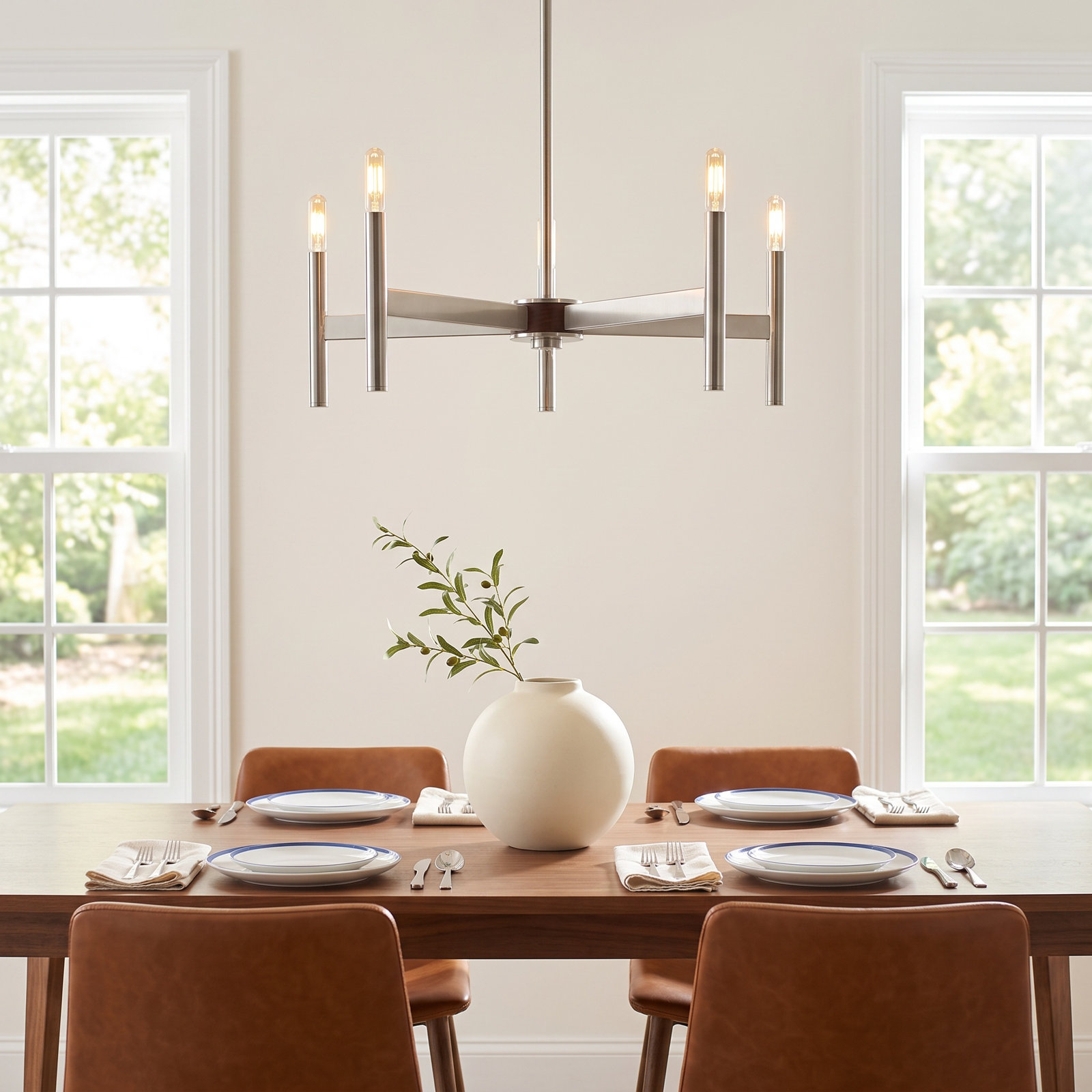 Martella Chandelier, Brushed Nickel, 5 - Light
