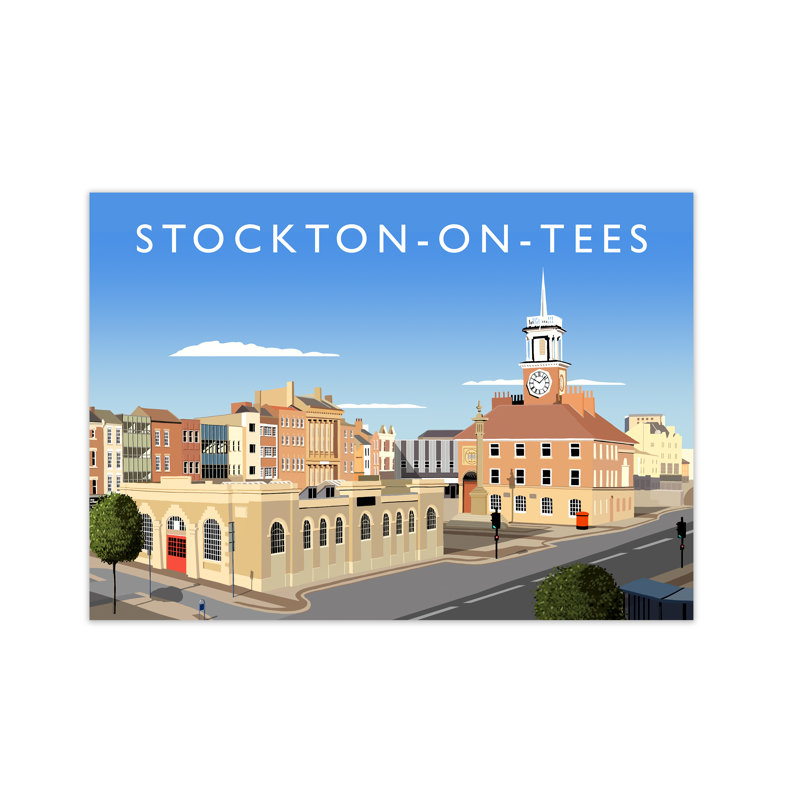 Stockton-On-Tees by Richard O'Neill - Print, 21 cm H x 29.7 cm W
