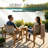  Heritage Solid Wood Patio Dining Chair with Woven Rope & Oversized Backrest (Set of 2)