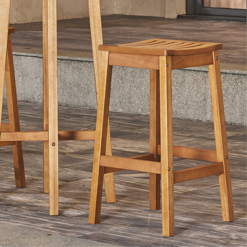 Honey Eucalyptus Wooden Outdoor Dining Stool
