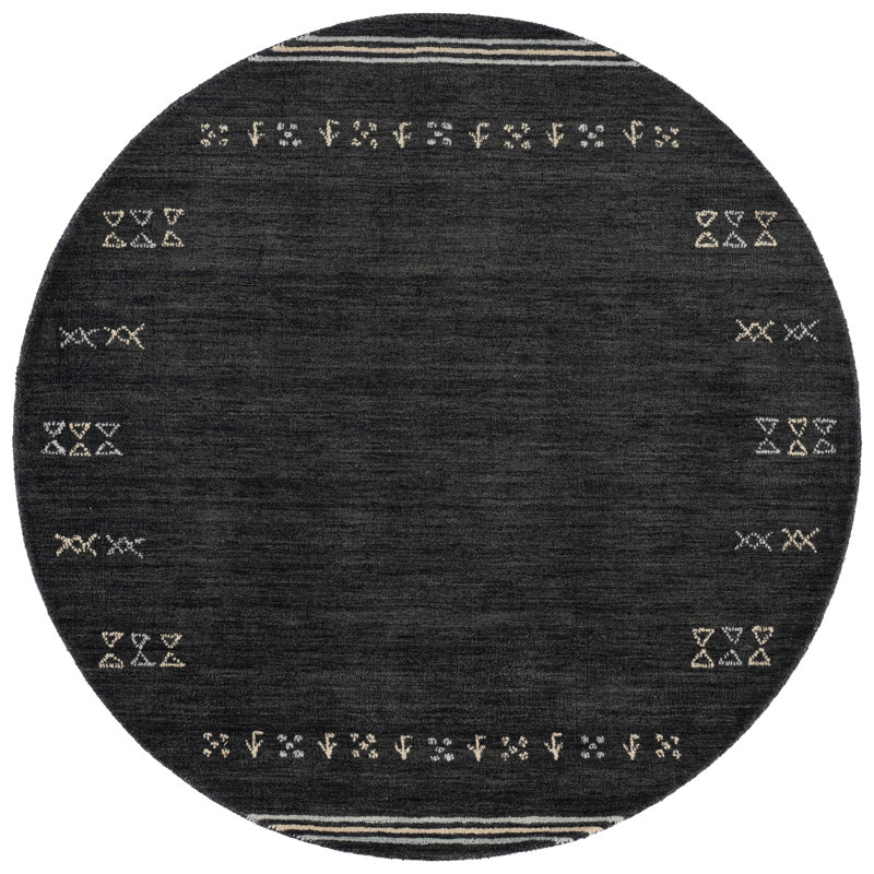 Himalaya Hand Loomed Wool Geometric Indoor Rug, 6'-0" x 6'-0" Round