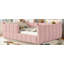 Grand lit tapissier grand format, lit de sol Montessori avec rails de sécurité, cadre de lit pour enfant bas / bas, rose-389458769-389458770