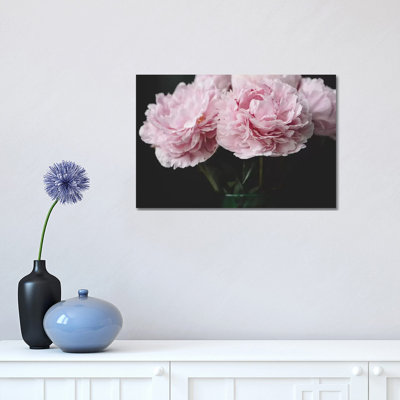 Pink Peonies 1 Piece Wrapped Canvas Wall Art
