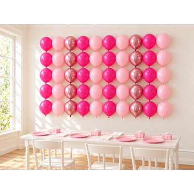 Lot de 50 ballons en latex rose, 25 cm, rose pâle et métallisé, pour anniversaire et baby shower.