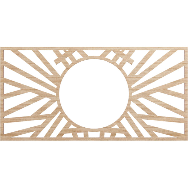 Médaillon de plafond ajouré en bois ajouré l 40 po x H 20 po x P 14 3/4 po x P 3/8 po, Aulne, H 15 po x l 30 po x P 0,38 po