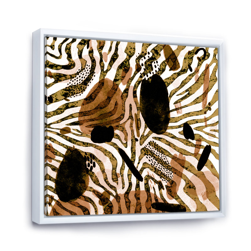 Impression sur toile, motif africain, H 36 po x l 36 po x P 1,5 po, Toile encadrée flottée blanche