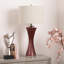 Cornealius 78cm Living Room Table Lamp with Glass Base, Bedside Buffet Lamp with Linen Shade