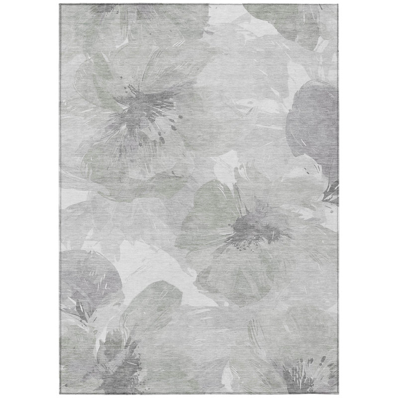 Tapis intérieur / extérieur ivoire lavable Saphirae - LOOMlan, 9 pi x 12 pi