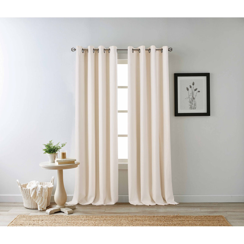 Blackout Curtain Single Panel, 50" W x 108" L, Ivory