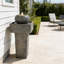 Fontaine 25,59 "H moderne colonne en béton, oasis d'extérieur à DEL
