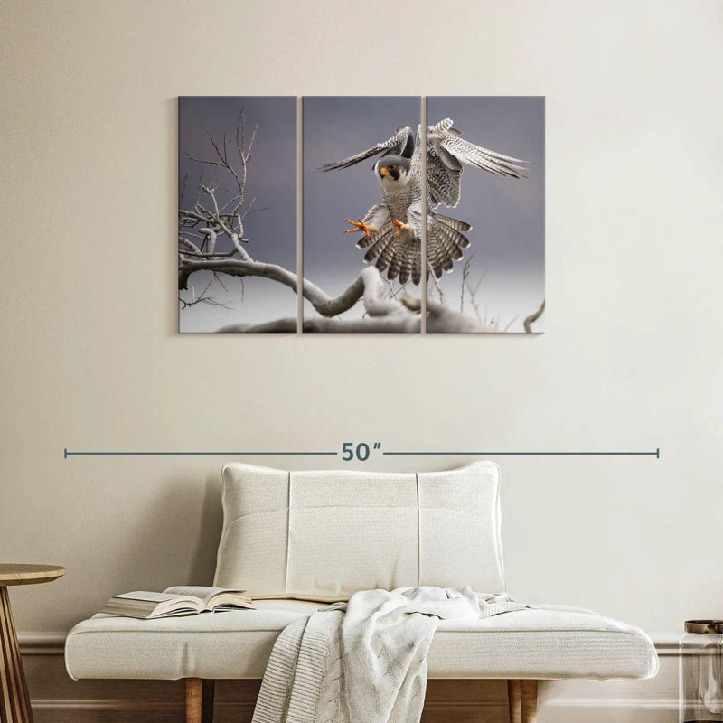 Brampt Peregrine Falcon, 24" H x 38" W