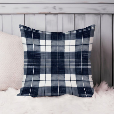 Abstract Navy ]Blue Plaid Pattern VII Modern