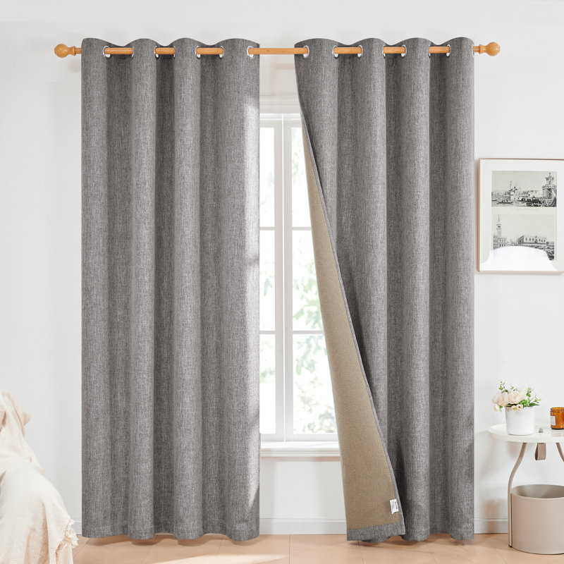 Milay Blackout Grommet Curtain Panel, 52" W x 63" L, Iron Gray