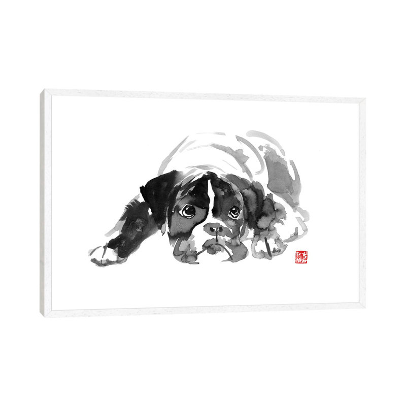 Bulldog II 1 Piece Wall Art on Canvas, 66.04 cm H x 45.72 cm W, White Framed