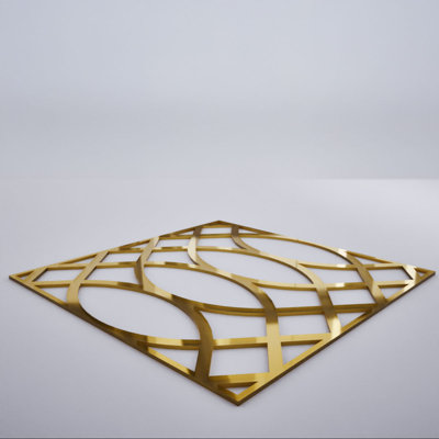 Petits panneaux muraux décoratifs en acrylique Montrose, petit, l 11 3/8 po x H 11 3/8 po x T 1/8 po, miroir doré