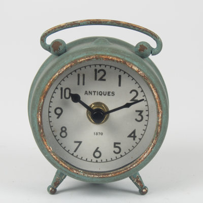 Analogue Metal Quartz Movement / Crystal Tabletop Clock in Grey