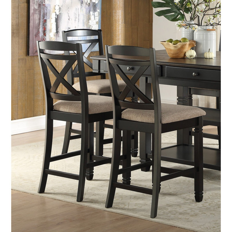 Ensemble de chaises de salle à manger à hauteur de comptoir de style transitionnel 2 pièces