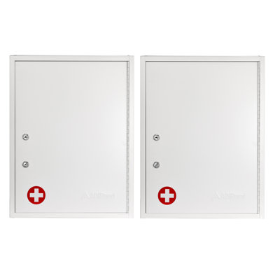 16" W 21" H Surface Mount Frameless Storage 2 Fixed Shelves Medicine Cabinet