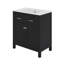 60" Bathroom Vanity Set, Double Vanities, Double Ceramic Sinks, Storage Shelf, And Divided Drawers-337587056