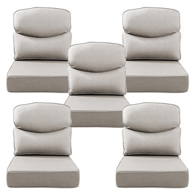 Deb Outdoor Patio Crescent Shape 6" Thick Seat & Back Furniture Cushion Set With Removable Cover