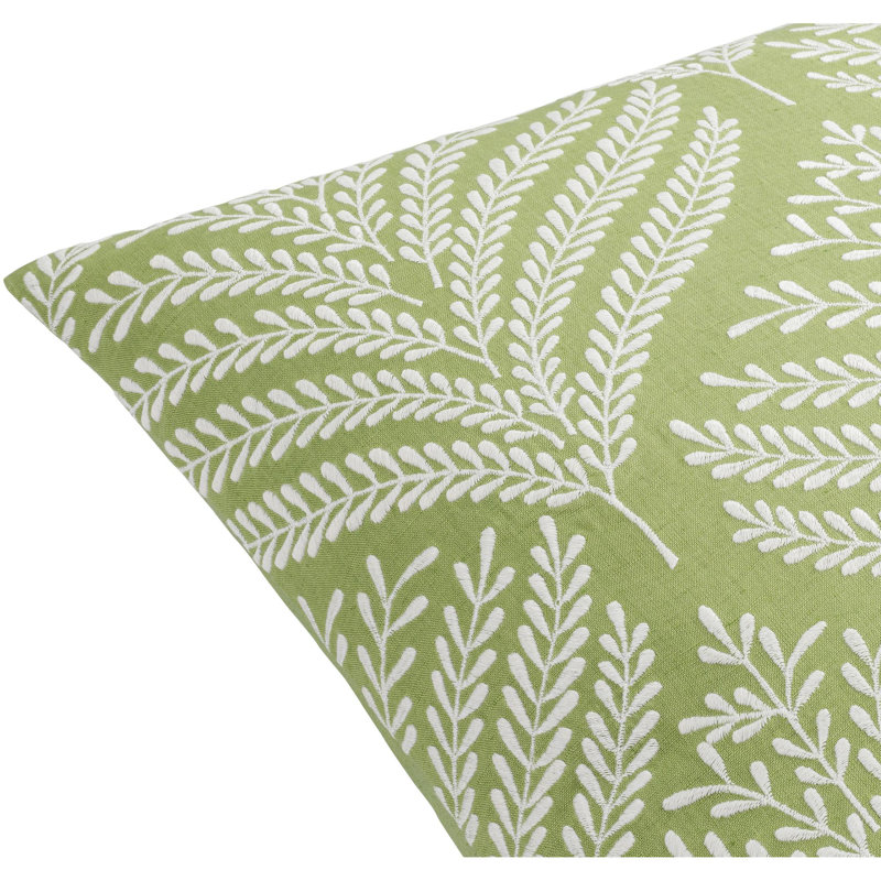 Coussin décoratif Eliana, Polyester, Carré 18 po, Vert