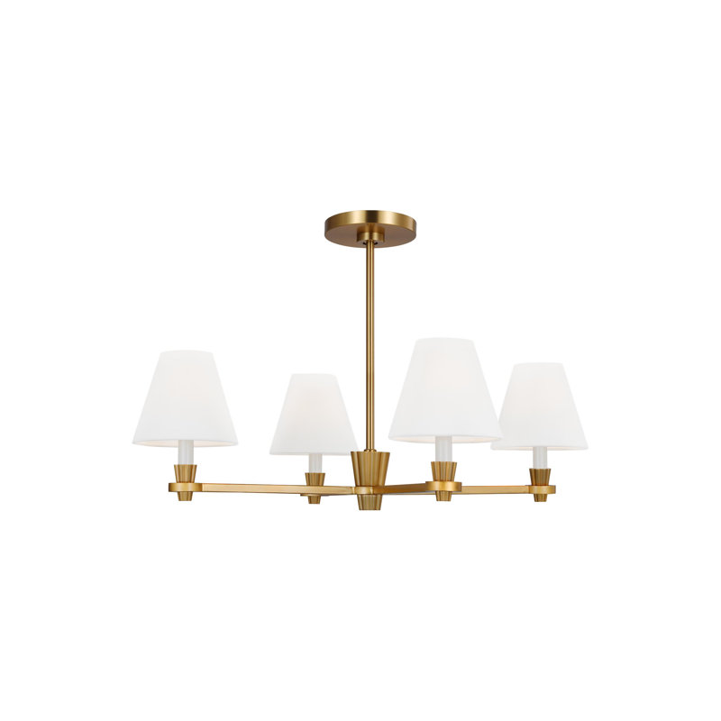 Paisley 4 - Light Chandelier, Burnished Brass