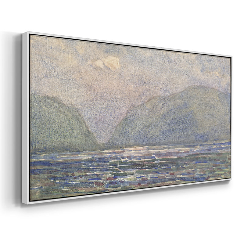 Série paysage - CCLXV III - Toile tendue avec châssis encadré - Prêt à être accroché, H 21 po x l 41 po, Blanc