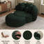 Canapé courbé 2 pièces en chenille avec repose-pieds en forme de croissant, fauteuil d'appoint pour le salon-1795898807