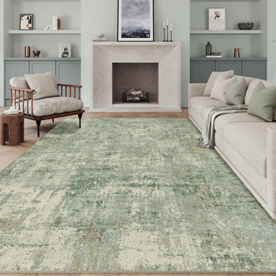 Tapis abstrait lavable à la machine avec envers antidérapant Claudius