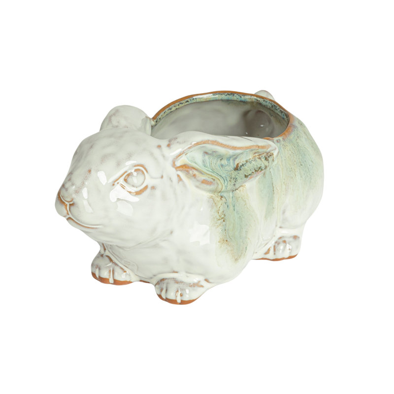 Lapin Cottagecore en grès